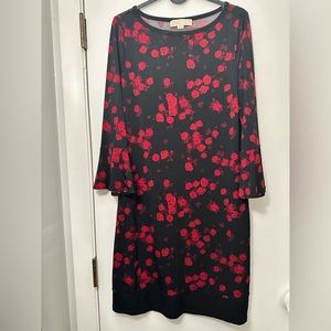 Black and red roses dress